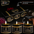 Candle Gift Set of 3 Sage Pine|Jasmine|Black Rose Strong Scented Soy Candels Natural Non Toxic Velas Aromáticas Favors for Women Coworkers Friends Guests Also for Fall Diwali Christmas Holidays