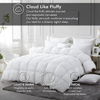 Luxurious White Solid Medium Weight, California King Size Goose Feathers Down Comforter for All-Season Weather Duvet Insert, Premium Baffle Box, 100% Egyptian Cotton Cover, 70 oz. Fill Weight
