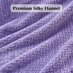 NEWCOSPLAY Super Soft King Blanket Lavender Premium Silky Flannel Fleece Leaves Pattern Lightweight Bed Blanket All Season Use (Lavender, King(90"x110"))