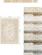 Entryway Rug - 2x3 Washable Rug Runner for Bathroom, Laundry Room, Kitchen, Soft Vintage Hallway Runner for Bedroom, Non-Slip Door Mat Indoor Entrance(Cream/Beige,2'x3')