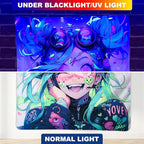 HOUHUANG Anime Fluorescent Tapestry - 59x59 Inches Large Wall Hanging for Room Decoration, Glow-in-the-Dark Trippy Boho Style with Blacklight Effects, Perfect for Bedroom and Custom Tapestry Lovers (The Winning Girl)