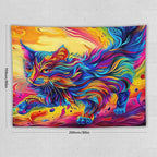 VUMIVI Colorful Cat Tapestry Pet Oil Painting Print Rainbow Colorful Abstract Art Pattern Tapestry Wall Hanging for Living Room Bedroom Dorm Classroom Aesthetic Decor W80xL60in
