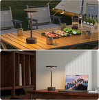 1 Pack Rechargeable Table Lamps Cordless, Portable 5000mAh Outdoor Table Light, 3 Color Stepless Dimming LED Table Lamp with Memory Function, for Home/Dinner/Patio/Restaurant.(Brown)