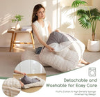 6" Washable Floor Pillow Cushion for Adults, Meditation Cushion Pillow, Removable Tufted Blended Corduroy Cover, Large Square Floor Sitting for Tatami Living Room or Yoga, 22x22 Inch, Machine Washable