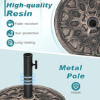 Tangkula 30 lbs Heavy Duty Umbrella Base, Round Parasol Holder with Adjustable Knob for Φ1.5-Φ1.9 Pole, Resin Umbrella Stand with Decorative Pattern, Easy Setup