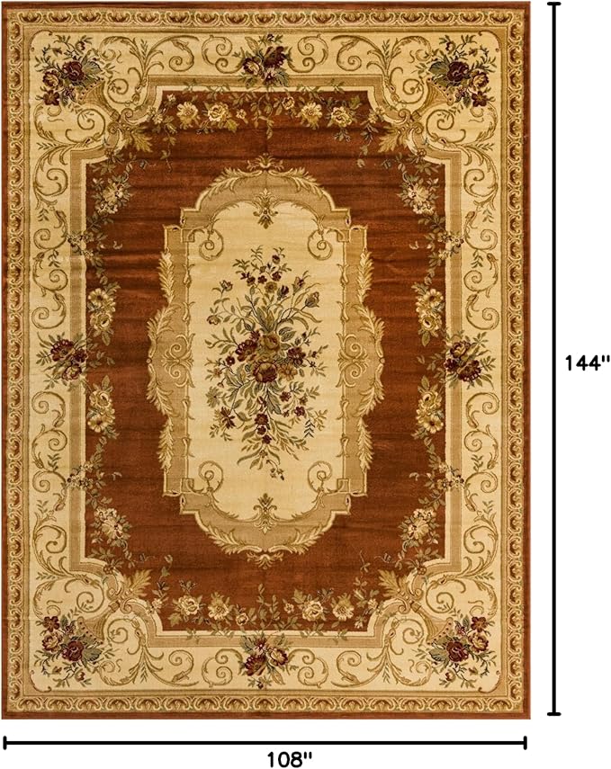 Rugs.com Chateau Collection Rug – 9' x 12' Brick Red Medium Rug Perfect for Living Rooms, Large Dining Rooms, Open Floorplans