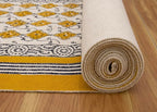 Kilim Runner 3x10 Cotton Runner Rug Yellow & Beige Indoor Outdoor 0.19 inches Stone Easy Washable Hand Wash Cotton Carpet Flatweave Rugs for Hallway, Staircases, Corridor