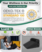 Lunix 5pcs Orthopedic Bed Wedge Pillow Set for Sleeping – Adjustable Post Surgery Back, Leg & Knee Support, Acid Reflux & GERD Relief, Memory Foam Head Pillows, with Hot/Cold Pack, Gray