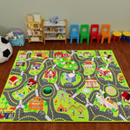 Kids Car Rug Play Mat, Kids Road Car Play Rug for Toy Cars, Educational Town City Map Carpet Vehicle Mat for Boy Playroom Bedroom, Non Slip Car Track Rugs for Kid Baby Children (78.7"X47.3", A)