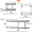 (23" W x 22" D Cabinet Pull Out Shelves, 2-Tier | Heavy Duty Kitchen Pull Out Shelves for Wide Cabinets, 22 Inch Deep Sliding Cabinet Organizer