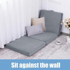 BALAPET Floor Lounger Pillow,Foldable Soft Memory Foam Floor Pillow Portable 3-Piece Folding Pillow with Handle,Suit for Meditation,Playing,Yoga,Reading,Sleeping(Light Gray)