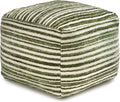 Anji Mountain Artisan Crafted Cotton Blend Pouf Ottoman | Versatile Floor Seating & Footstool for Living Room | Modern Boho Home Décor Accent | Filled Pouffe