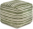 Anji Mountain Artisan Crafted Cotton Blend Pouf Ottoman | Versatile Floor Seating & Footstool for Living Room | Modern Boho Home Décor Accent | Filled Pouffe