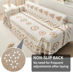 HAOMAIJIA Non Slip Couch Cover Sofa Covers for 3 Cushion Couch Washable sectional Couch Covers for Dogs pet Furniture Protector Couch Cover Blanket for Living Room (My-Khaki, 71"x134")