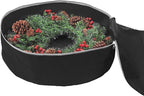 Primode Heavy Duty Wreath Storage Bag 30"- Garland Wreaths Container with Handles - Durable 600D Oxford Polyester Material Xmas Holiday Wreaths Storage Holder 30” (Black)