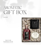 Antica Farmacista Nickel Home Ambiance Gift Set - Luxury Scented Candle (9 oz), Reed Diffuser (8.4 fl oz) & Nickel-Plated Tray - Home Decor Gift Box - Liquid Velvet