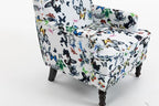 KEIKI Vintage Butterfly Accent Chair with Nailhead Trim, Upholstered Lounge Armchair with Solid Wood Legs, Comfy Chair for Living Space