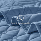 akkialla Twin Quilt Set, Boho Style in a Solid Color, Bluish Grey Lightweight Microfiber Bedspread, Soft and Breathable Coverlet for All Seasons, 2-Piece Bedding Set (1 Quilt, 1 Pillow Sham)