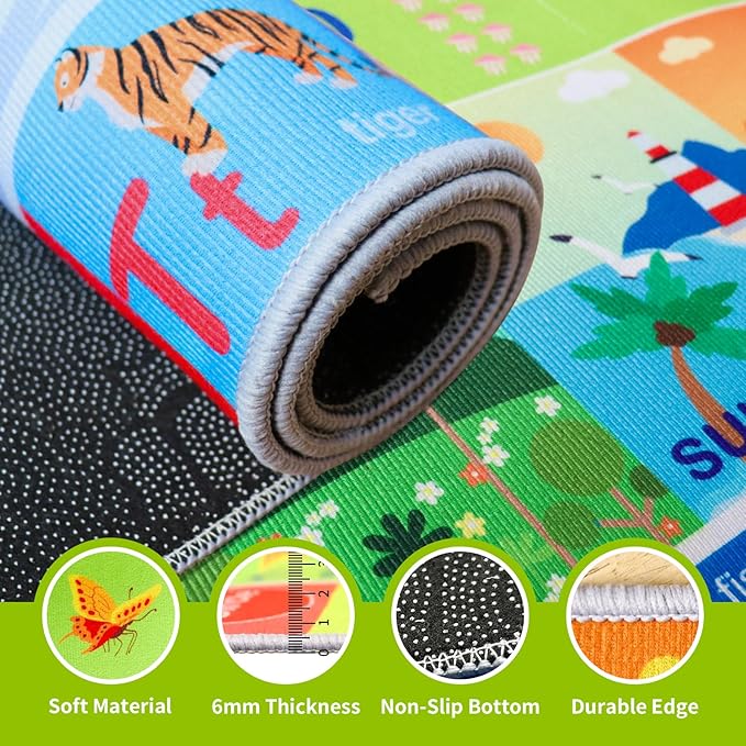 ABC Rug for Kids Playroom,Toddler Alphabet Carpet Washable for Baby Room,Classroom,Play Room,Floor,Bedroom (2.6×4ft)