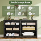 GarveeHome 6 Drawer Dresser for Bedroom, Wide Wood Chest of Drawers Handle Free, Large Modern Dresser Storage Cabinet for Living Room, Hallway Entryway