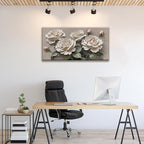 Canvas Art Wall Decor Modern Minimalist Home Wall Decor Flower Paintings White Wall Art Prints Pink White Floral Wall Art Pictures For Bedroom Kitchen Office Artwork 20"×40"