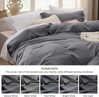 Bedsure Dark Grey Duvet Cover King Size Only - Prewashed Cotton-Like Polyester Extra Soft All Season Bedding, Includes 1 Duvet Cover 104x90 Inches with Zipper Closure, Comforter Not Included