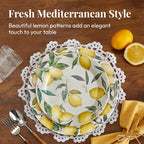 Bico Lemon Dreams Salad Plates Set of 4, 8.75 Inch Ceramic Dessert Plates for Salad, Appetizer, Side Dishes, Microwave and Dishwasher Safe, Gift for Housewarming and Thanksgiving