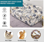 KRFOONN 4 Piece Stretch Sofa Couch Covers for 3 Cushion Couches Printed Sofa Slipcover with 3 Separate Seat Cushion Covers Washable Sofa Slip Covers Furniture Protector for Pets Kids (Large, 27)