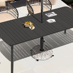 Crestlive Products 45lbs Umbrella Base with Wheels, Patio Umbrella Stand Heavy Duty, Round Cobble Cement Market Umbrella Base for Outdoor, Deck, Lawn, Garden(Cobblestone)