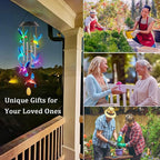Birthday Gifts for Women Mom Grandma, Purtuemy Hummingbird Wind Chimes with 4 Aluminum Tube Solar Wind Chimes for Outside Solar Lights Outdoor Garden Patio Yard Decor