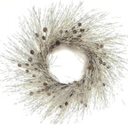 Winter Birch Pinecone Wreath - 26 Inch Winter Front Door Wreath with Pinecone Needle for Front Door or Indoor Home Wall Window Christmas Decor