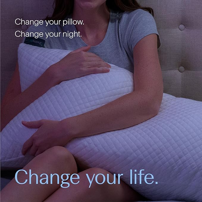 DreamyBlue Signature Pillow w/Adjustable Loft • Shredded Memory Foam Fill • Neutral Alignment for Side, Back, and Stomach Sleepers • Washable Bamboo Rayon Cover • CertiPUR-US Certified Foam (King)