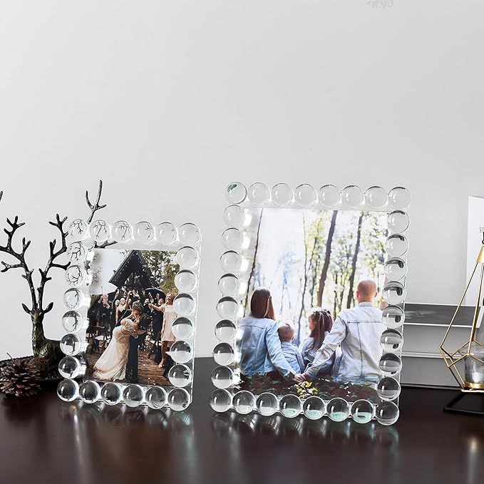 Crystal 8x10Inch Picture Frame, Wedding Frame Tabletop Display, Display Pictures 8''x 10'', Comes with Gift Box