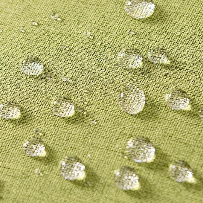 MIULEE Pack of 2 Decorative Outdoor Solid Waterproof Throw Pillow Covers Spring Faux Linen Garden Farmhouse Cushion Cases for Patio Tent Balcony Couch Sofa 12x12 Inch Moss Green