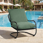 Peace nest Modern Accent Chair Comfy Living Room Suspended Chair Bedroom Armchair with Mental Frame Comfortable Upholstered Cushion for Balcony Lounge Reading Meeting Room Green