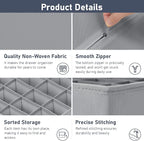 Joyoldelf Sock Drawer Organizer Divider 4 Packs Underwear Organizer, 2 x 24 Cell + 2 x 16 Cell Closet Organizers and Storage Sock Holders for Storing Socks, Handkerchiefs, Ties, Belts (Grey)