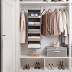 StorageWorks 5-Shelf Hanging Shelves for Closet, Clothes Organizers and Storage, 13" D x 15" W x 47 ¾" H, Gray