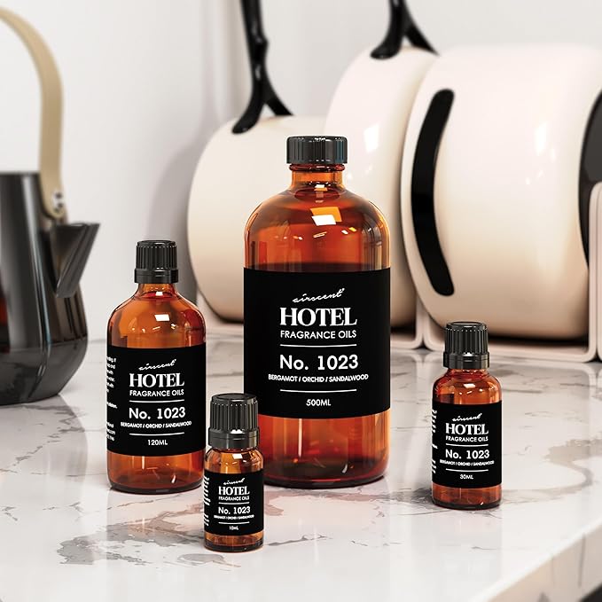 AirScent Hotel Diffuser Oil No. 1023 Inspired by The Baccarat Hotel Scent - Love Affair Fragrance Oil for Ultrasonic and Waterless Diffusers and Crafting - 120 mL, 4 fl oz Glass Bottle with Dropper