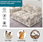 KRFOONN 3 Piece Stretch Sofa Couch Covers for 2 Cushion Couches Printed Sofa Loveseat Slipcover with 2 Separate Seat Cushion Covers Washable Sofa Slip Covers Furniture Protector (Loveseat, 26), Medium