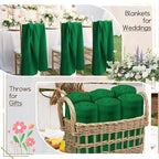24 Pcs Fleece Blankets Bulk 60 x 50 in, Soft Lightweight Throw Blankets in Bulk Large Cozy Wool Blankets for Wedding, Bed, Couch, Outdoor, Use Gifts & Home, Homeless Men Women (Green)
