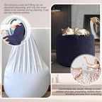 Sqodok Round Stuffed Pouf Ottoman for Foot Stools, 20"x 15" Corduroy Poufs Ottoman with Shredded Foam Filling, Washable Floor Poufs Foot Rest for Living Room Bedroom Home Decor and Office Chair