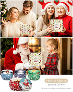 Christmas Candle Gift Set for Women, 4 Pack Long Lasting Soy Wax Candles with Lavender, Cookie, Fir & Cinnamon Apple Scents, Aromatherapy Candles for Home, Perfect Holiday Gifts