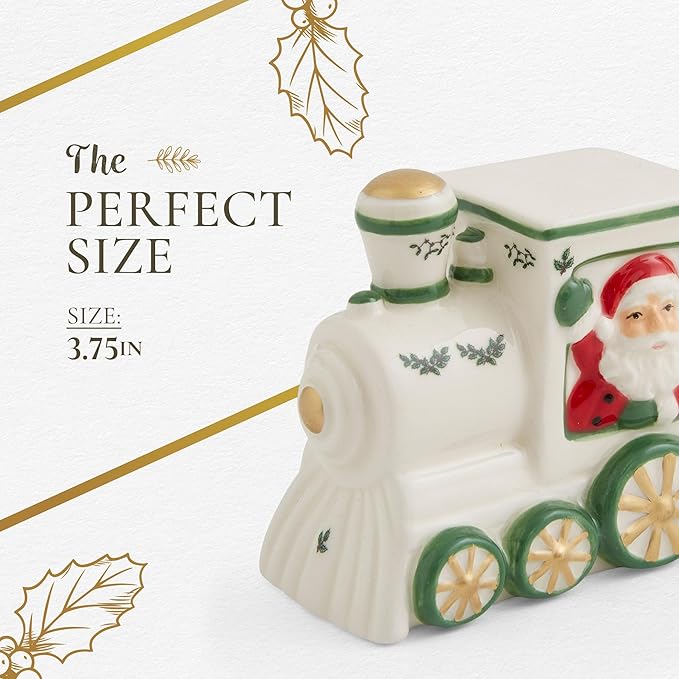 Spode Christmas Tree Miniature Village Figural Decoration, Snowy Christmas Village Set, Décor - Festive Decorations for Indoor Display, Collectible Figurines & Holiday Table Accents (Train)