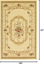 Rugs.com Chateau Collection Rug – 10' x 16' Cream Medium Rug Perfect for Living Rooms, Large Dining Rooms, Open Floorplans