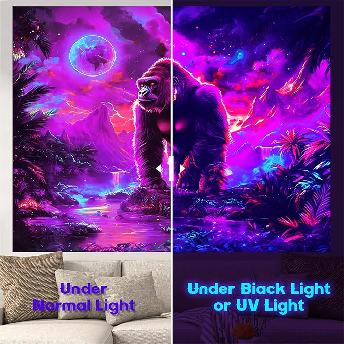NYZE Astronaut Space Tapestry for Bedroom, Glow in the Dark Room Decor Wall Tapestries, Cool Galaxy Planet Wall Hanging, Wall Hanging for Men Guys Gamer Room Dorm Living Room 59in×51in