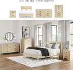 Signature Design by Ashley Cabinella Casual 2-Drawer Nightstand with Round Post Legs, 24.37" Tall, Light Brown
