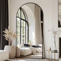 Suidia Arched Full Length Mirror, 78"x38" Floor Mirror Freestanding, Floor Standing Full Body Mirror with Stand for Bedroom, Hanging Leaning Mounted for Living Room Cloakroom, Black