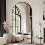 Suidia Arched Full Length Mirror, 78"x38" Floor Mirror Freestanding, Floor Standing Full Body Mirror with Stand for Bedroom, Hanging Leaning Mounted for Living Room Cloakroom, Black