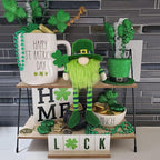 Adorable St. Patrick's Day Gnomes Plush Decorations Irish Leprechaun Luck Green Gnome Shamrock Elf Doll Swedish Tomte Ornaments for St. Patricks Day Home Decor