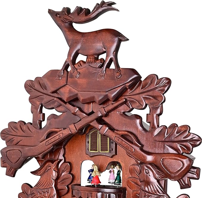 Kendal Cuckoo Clock Large Vintage Deer Handcrafted Wood Cuckoo Clock MX226C